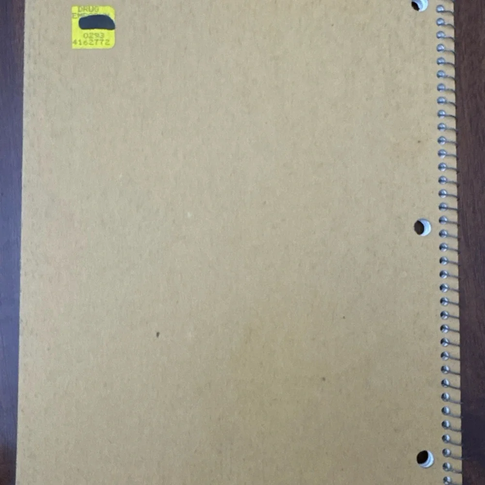 Stuart Hall 1991 vintage Teal and Pink Spiral Notebook 40‎ pages